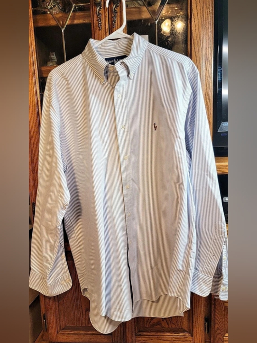 Polo Ralph Lauren Striped Button Down Shirt in White & Blue